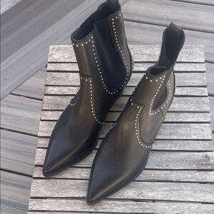 Paige Studded Black Ankle Boots